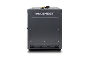 A dark grey Isuzu diesel generator cabinet with the 'IPS GENSET' logo printed in white on the side shown against a plain white background.