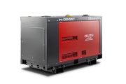 An industrial genset generator unit with a dark grey and red color scheme, featuring the brands IPS GENSET and ISUZU, shown on a clean white background.